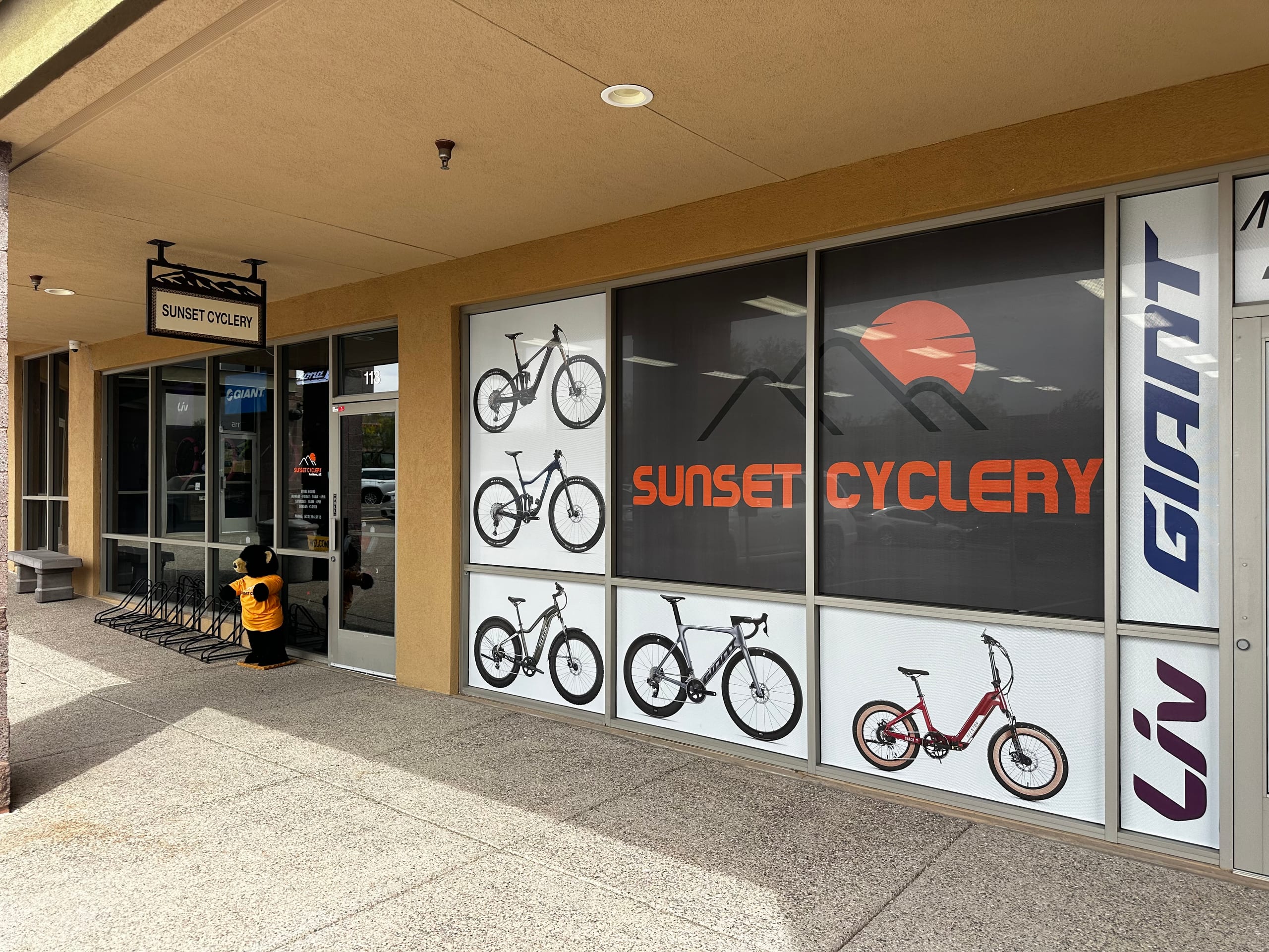 Inside Sunset Cyclery bike shop in Anthem, AZ